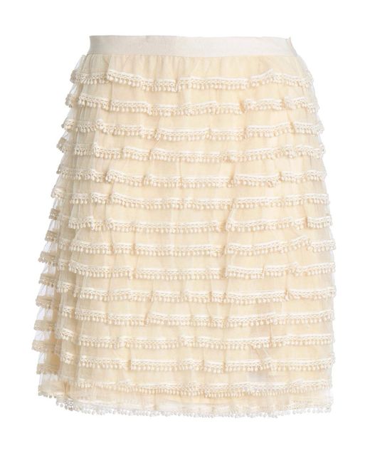 RED Valentino Natural Crochet-trimmed Tulle Mini Skirt