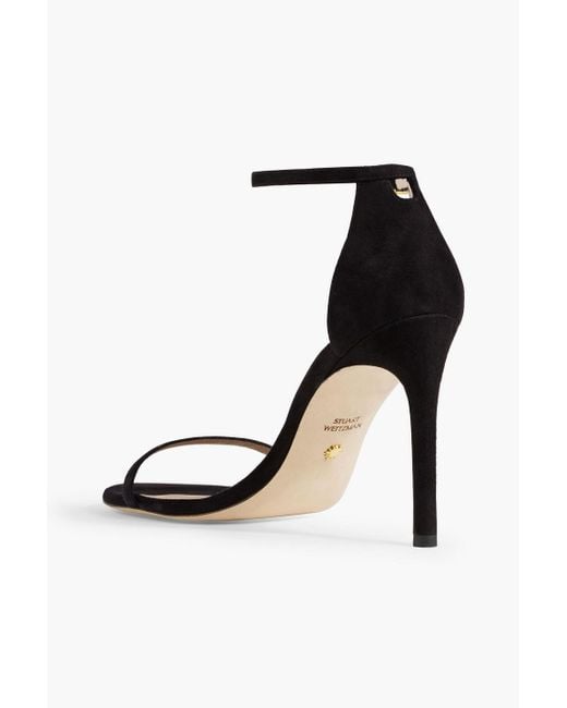 Stuart Weitzman White Suede Sandals