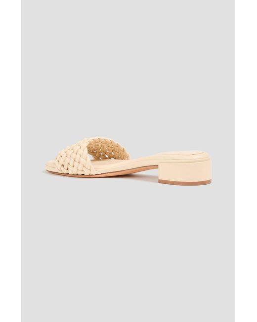 Alexandre Birman White Clarita Braided Leather Mules