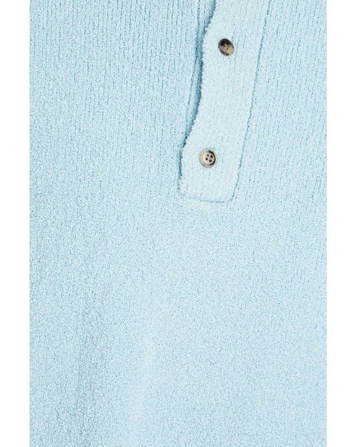 Nanushka Geripptes poloshirt aus frottee aus einer baumwollmischung in Blue für Herren