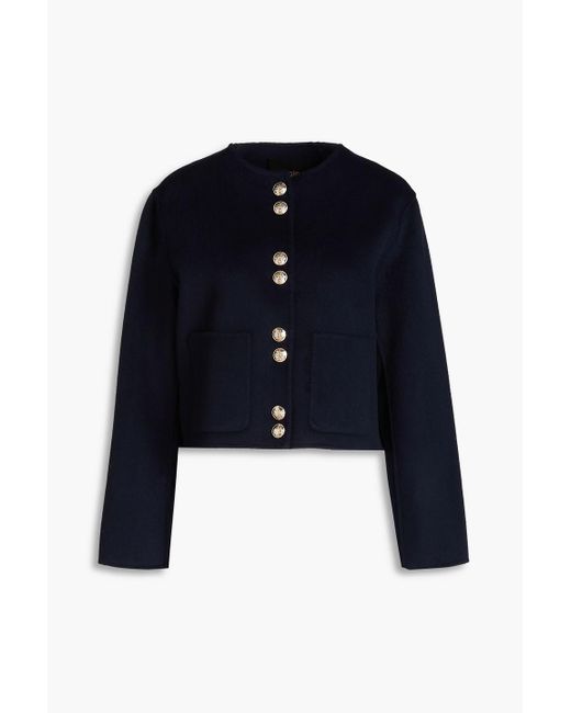 Maje Blue Wool-blend Felt Jacket