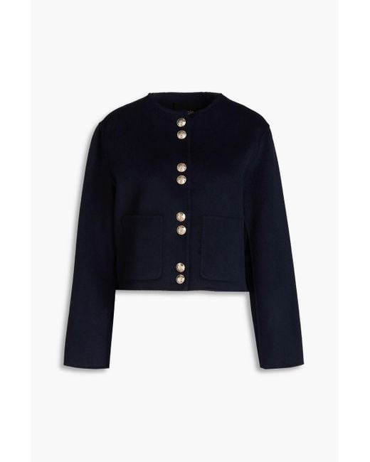 Maje Blue Wool-blend Felt Jacket