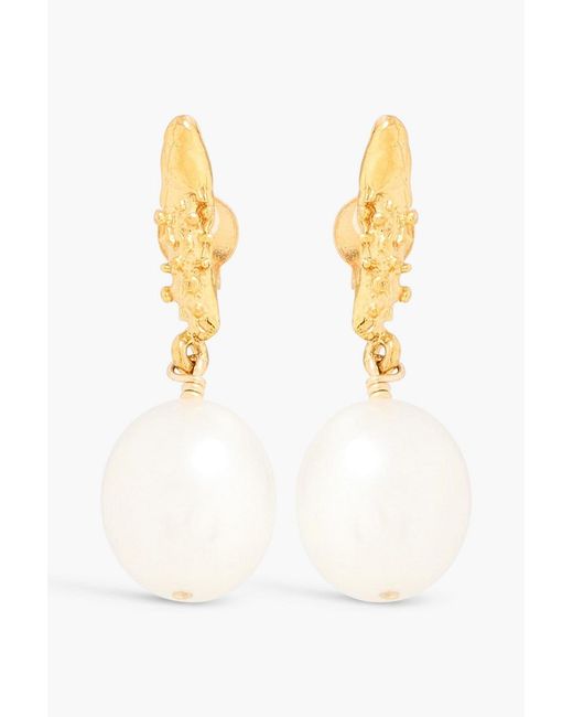 Alighieri White The Lustre Of The Moon-Plated Freshwater Pearl Earrings