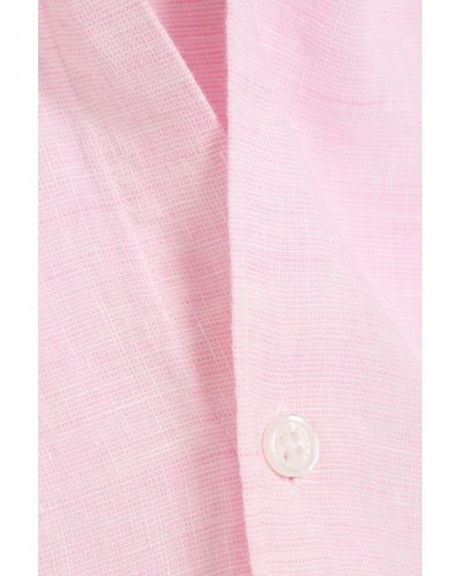 Orlebar Brown Pink Giles Linen Shirt for men