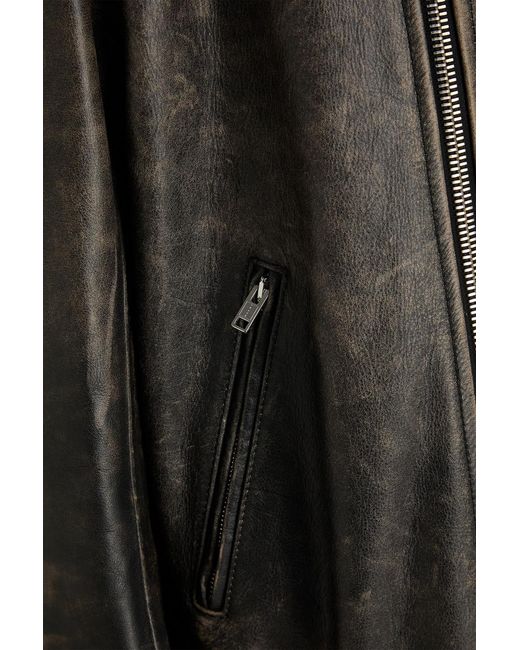 Marni Black Leather Biker Jacket for men