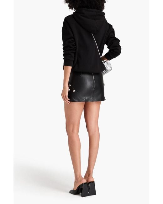 Area Black Studded Embellished Leather Mini Skirt