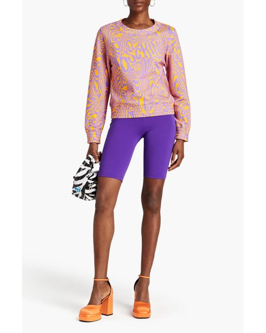 Moschino Pink Printed French Cotton-terry Sweatshirt