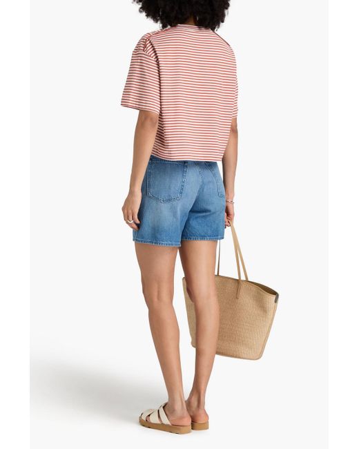 Brunello Cucinelli Pink Striped Cotton-jersey T-shirt