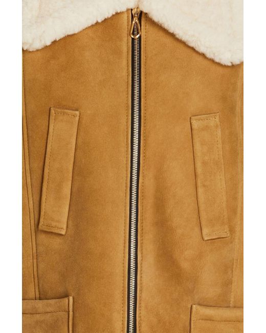 Sandro Brown Wood oversized-weste aus shearling
