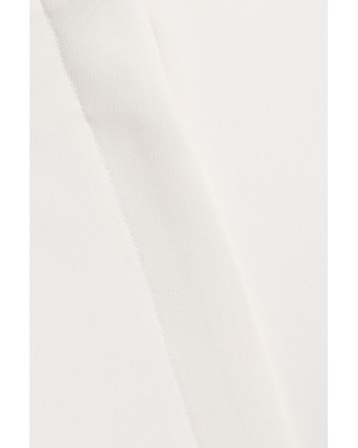 Theory White Cropped Crepe Tapered Pants