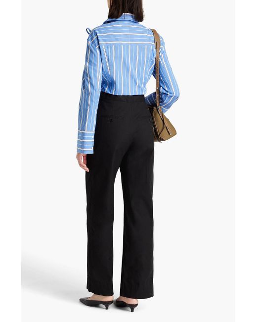 3.1 Phillip Lim Black Hose mit weitem bein aus einer baumwollmischung