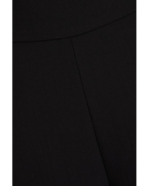 Carolina Herrera Black Wool-crepe Wide-leg Pants