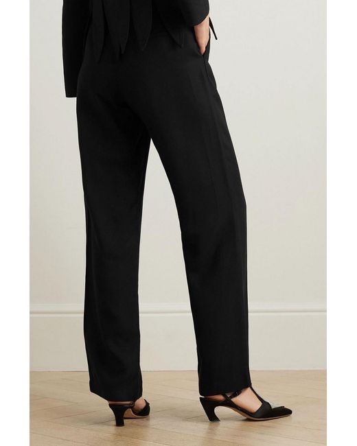 D'Estree Black Charlotte Woven Wide-leg Pants