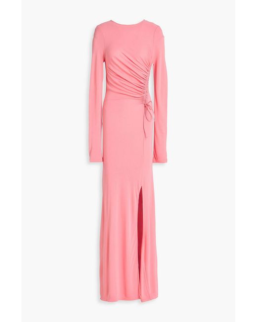Rohe Pink Ruched Jersey Maxi Dress