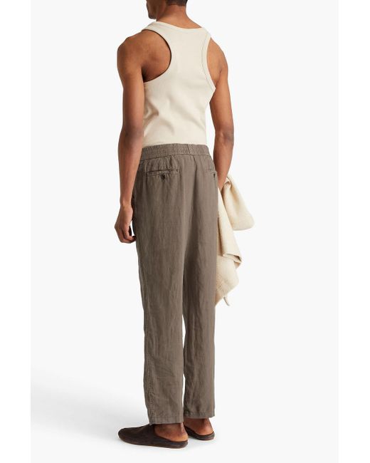 James Perse Brown Linen Drawstring Pants for men
