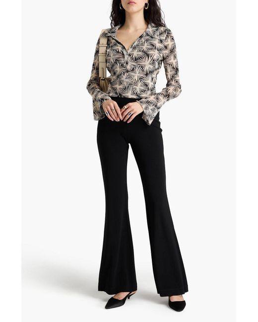 Diane von Furstenberg Black Brooklyn Jersey Flared Pants