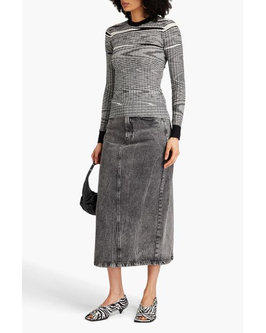 Missoni Gray Space-dyed Cashmere And Silk-blend Top