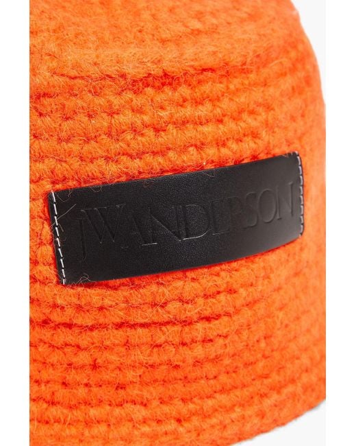 J.W. Anderson Orange Knitted Bucket Hat for men