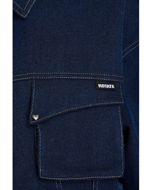 ROTATE BIRGER CHRISTENSEN Blue Cropped Denim Jacket