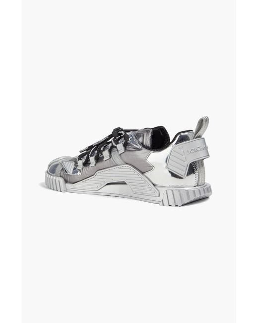 Dolce & Gabbana Metallic Leather, Shell And Pvc Sneakers