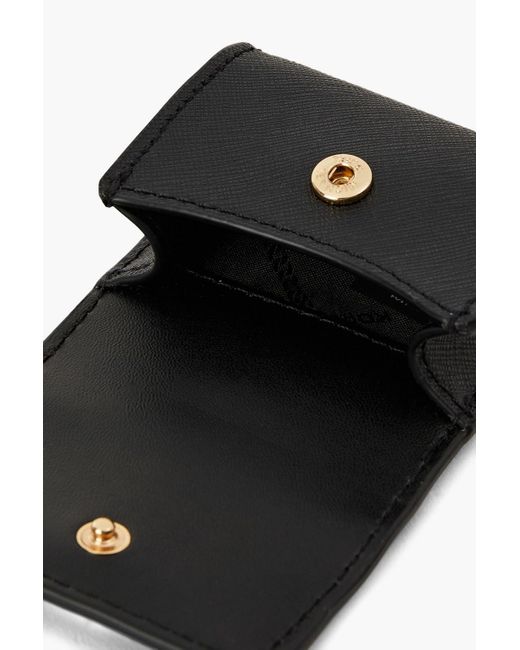 MICHAEL Michael Kors Black Textured-leather Airpods Case
