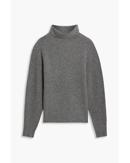 Rag & Bone Gray Penelope Ribbed Wool And Cashmere-blend Turtleneck Sweater