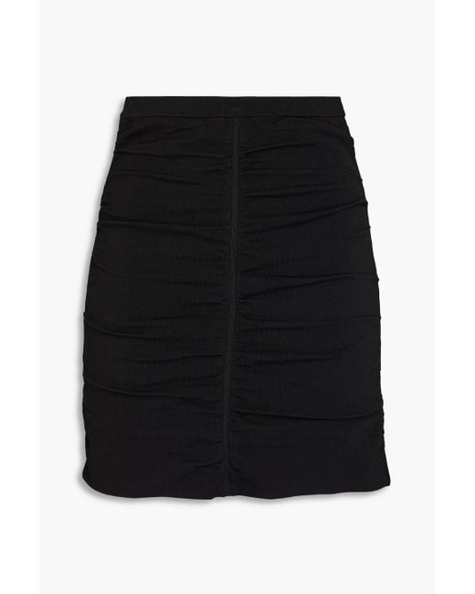 Sandro Black Ruched Stretch-knit Mini Skirt