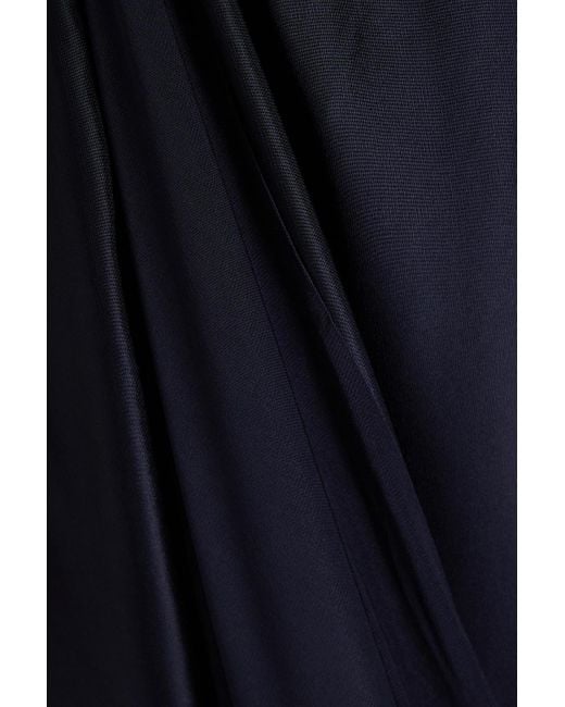 Victoria Beckham Blue Draped Cutout Satin-jersey Midi Dress