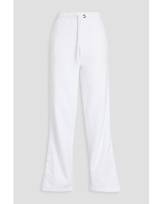 Emporio Armani White French Cotton-blend Terry Track Pants