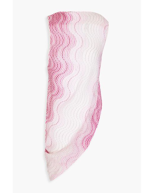 Missoni Pink Asymmetric Metallic Intarsia-knit Top