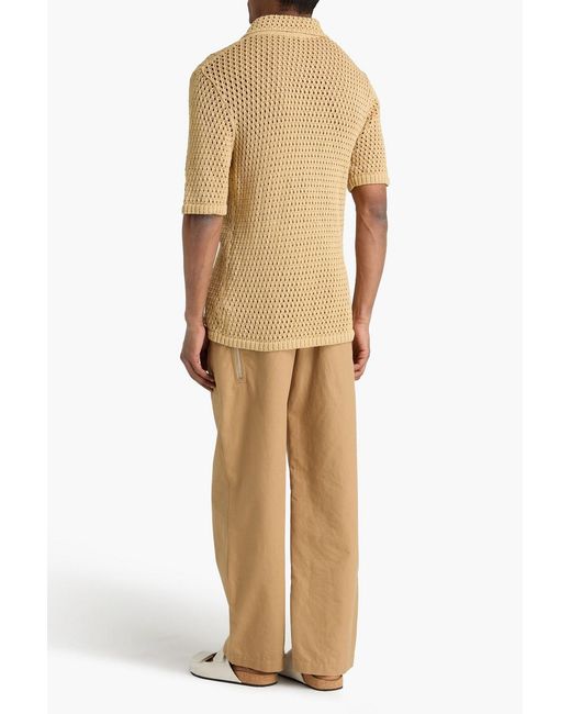 Sandro Natural Crocheted Cotton Shirt for men