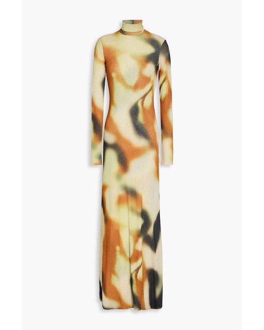 Nanushka Metallic Nemy Tie-Dyed Slub Jersey Maxi Dress