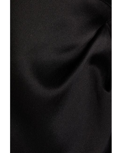 Hervé Léger Black Bandage-paneled Draped Satin Gown