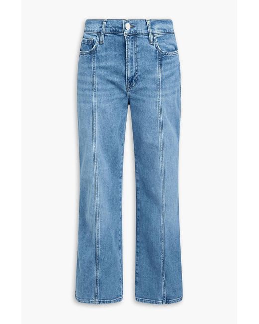 FRAME Blue Pixie High-rise Wide-leg Jeans