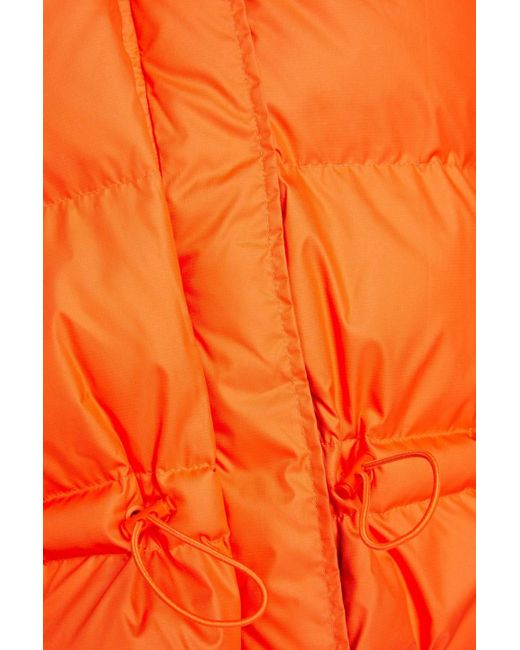 Adidas By Stella McCartney Orange Quilted Printed Ripstop Hooded Jacket