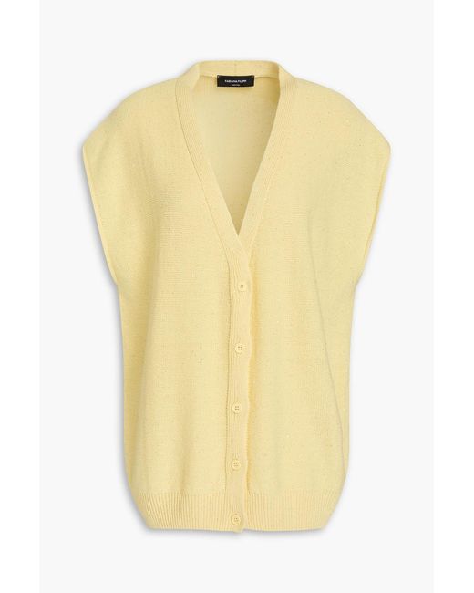 Fabiana Filippi Yellow Sequin-Embellished Cotton-Blend Cardigan