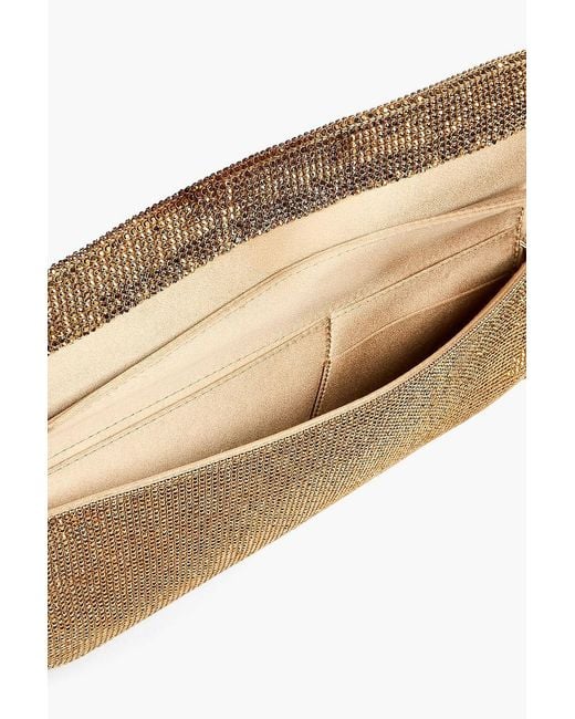Benedetta Bruzziches Metallic Kate Crystal-Embellished Silk-Satin Clutch