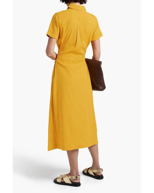 Rag & Bone Yellow Luna Linen-blend Midi Dress