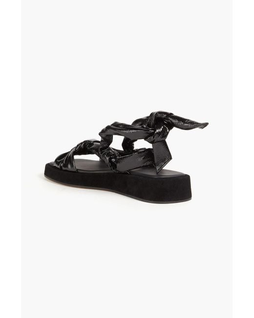 IRO Black Knotted Patent-leather Sandals