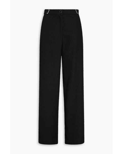 REMAIN Birger Christensen Black Belted Bouclé Wide-leg Pants
