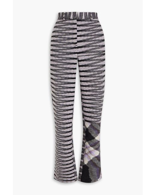 Missoni Blue Space-dyed Flannel Wide-leg Pants