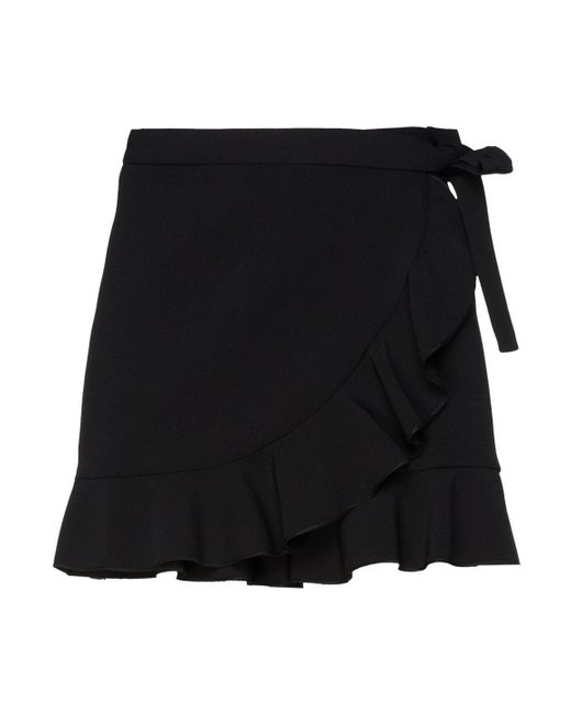RED Valentino Black Skirt-effect Ruffled Crepe Shorts