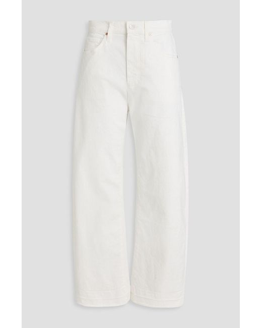 PAIGE White Arellia High-Rise Barrel-Leg Jeans