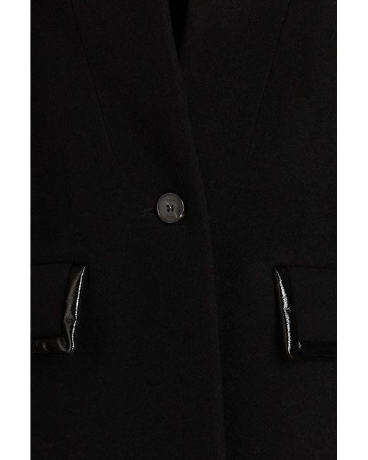 Maje Black Wool-blend Felt Coat