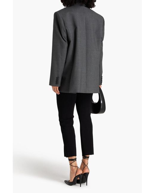 Mugler Black Double-Breasted Wool Blazer