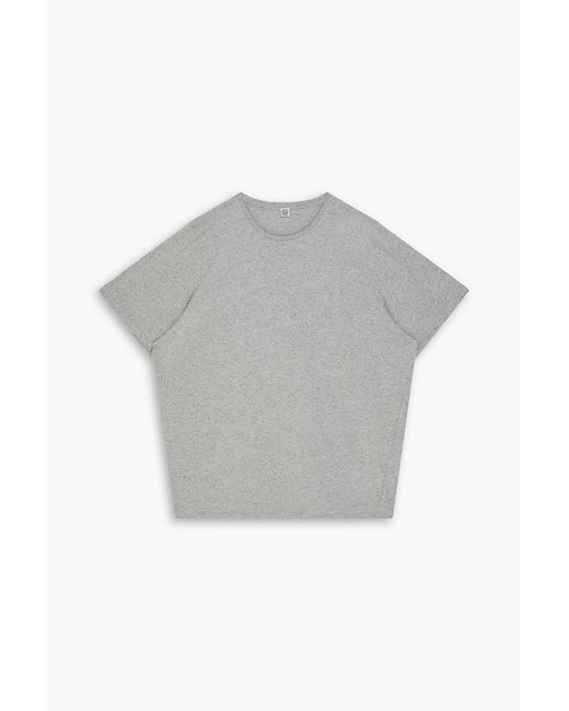 Totême  Gray Donegal Cotton-jersey T-shirt