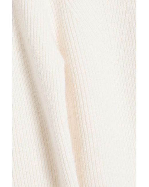 arch4 Natural Opal Cutout Ribbed Cashmere Turtleneck Sweater