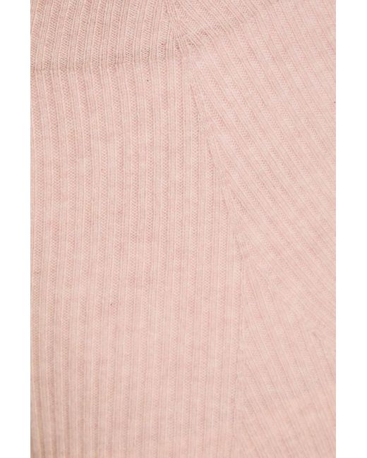 NAADAM Pink Ribbed Wool And Cashmere-Blend Midi Skirt
