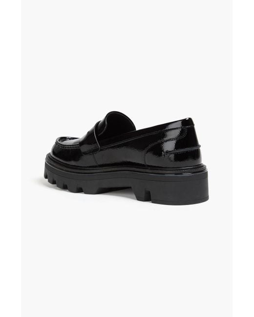 Rag & Bone Black Quinn Patent-Leather Platform Loafers