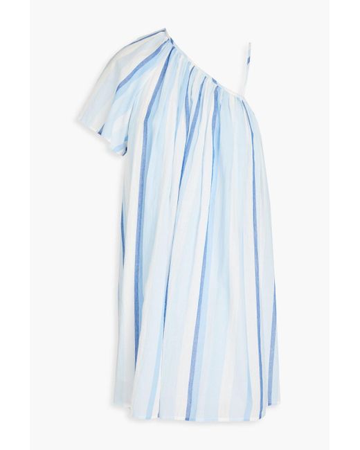 Claudie Pierlot Blue Striped Cotton-mousseline Mini Dress